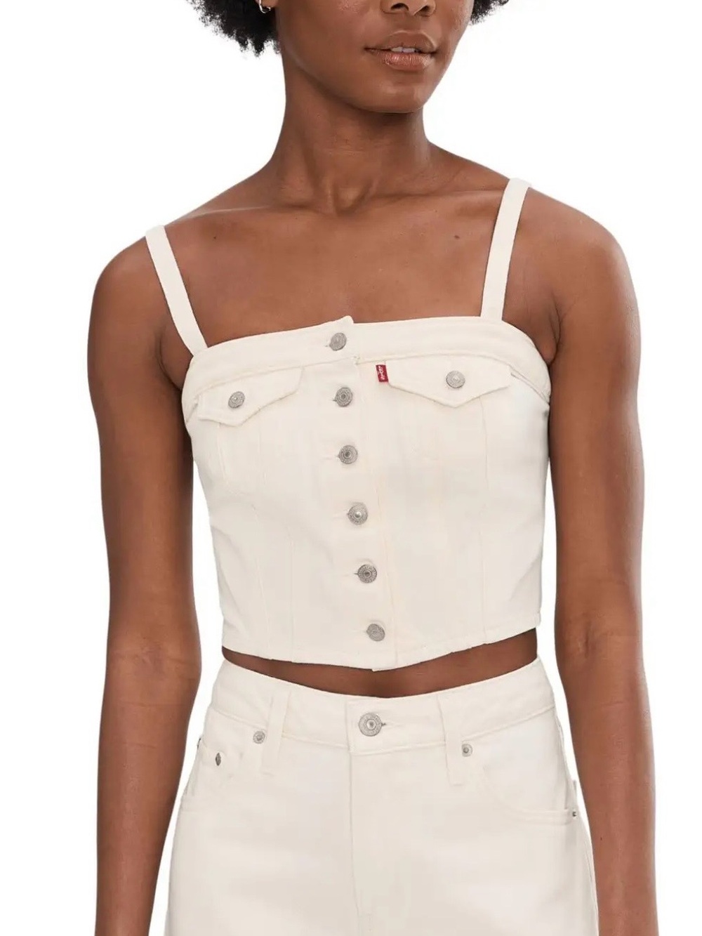 Levi's Cream White Denim Tube Vest